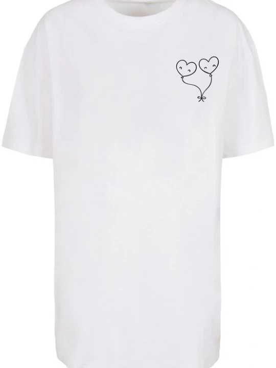 Foto van product Merchcode Shirt 'Hugs & Love - Love Ballon' zwart / wit