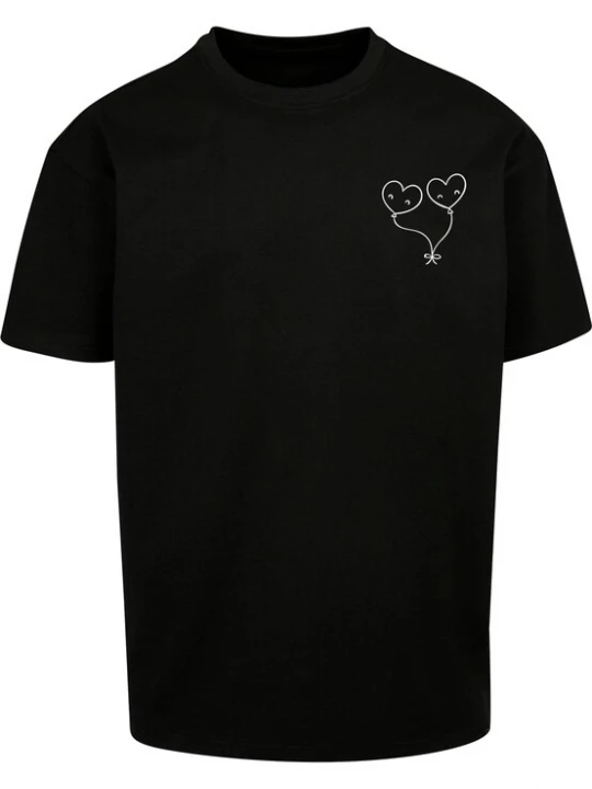 Foto van product Merchcode Shirt 'Hugs & Love - Love Ballon' zwart / wit
