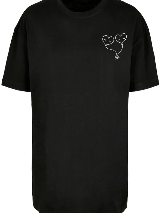 Foto van product Merchcode Shirt 'Hugs & Love - Love Ballon' zwart / wit