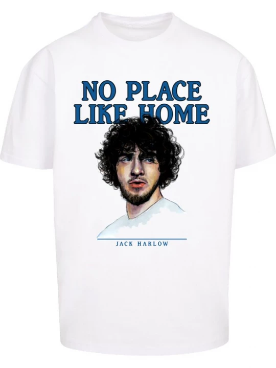 Foto van product Merchcode Shirt 'Jack Harlow No Place Like Home' beige / navy / zwart / wit