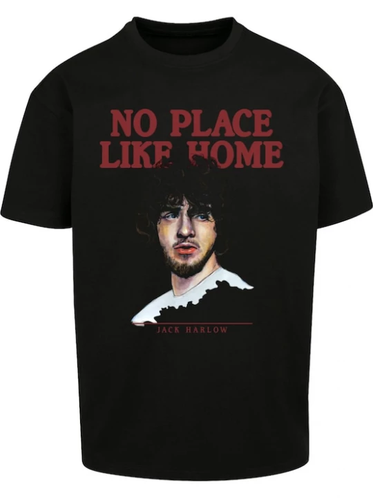 Foto van product Merchcode Shirt 'Jack Harlow No Place Like Home' nude / donkerrood / zwart / wit