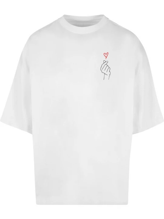 Foto van product Merchcode Shirt 'K Heart' bloedrood / zwart / wit