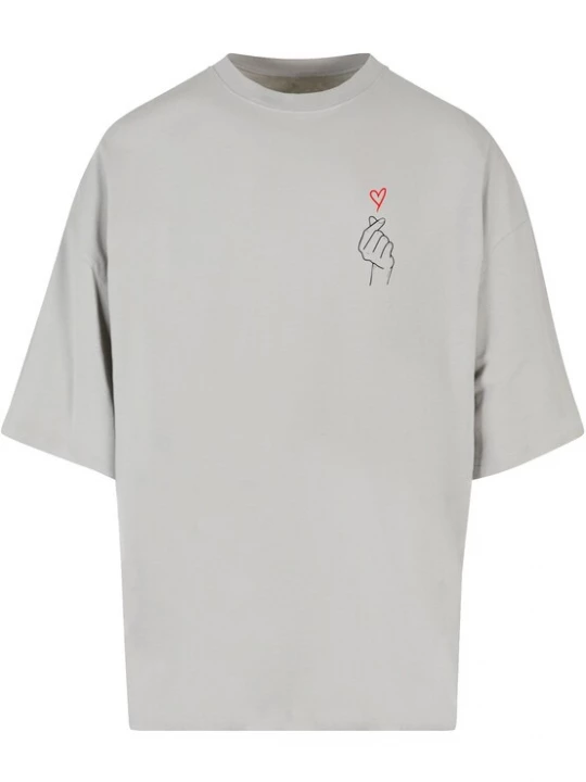 Foto van product Merchcode Shirt 'K Heart' grijs / rood / zwart