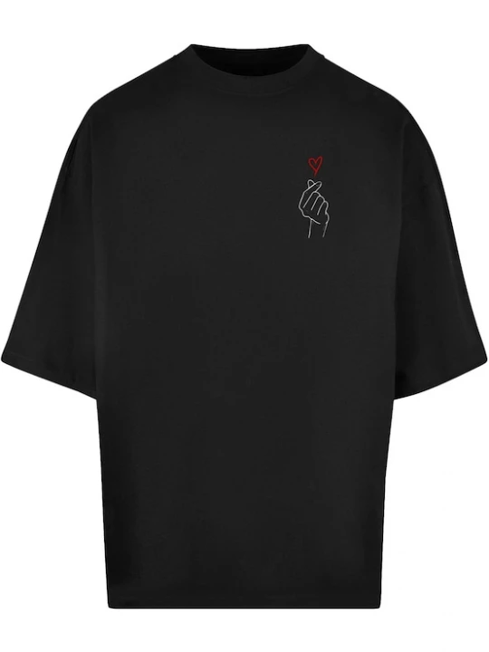 Foto van product Merchcode Shirt 'K Heart' rood / zwart / wit