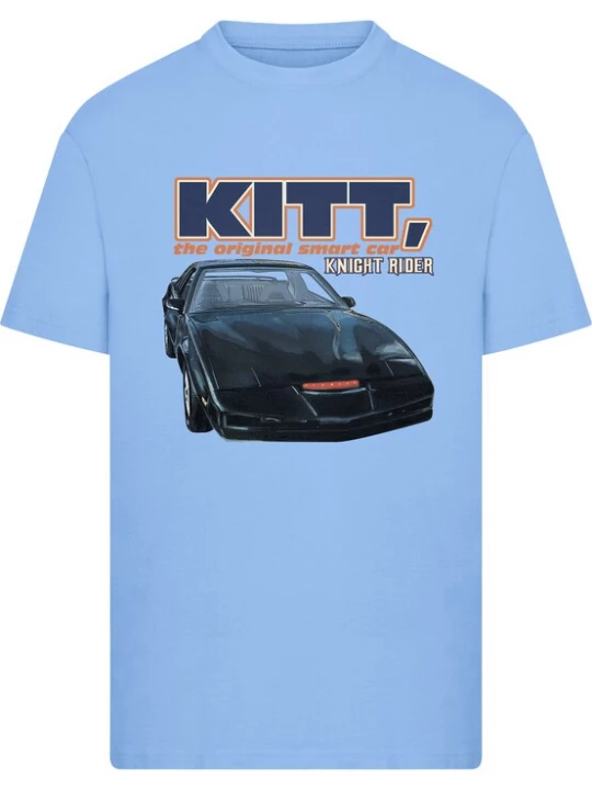 Foto van product Merchcode Shirt 'Knight Rider Kitt' blauw / navy / oranje / wit