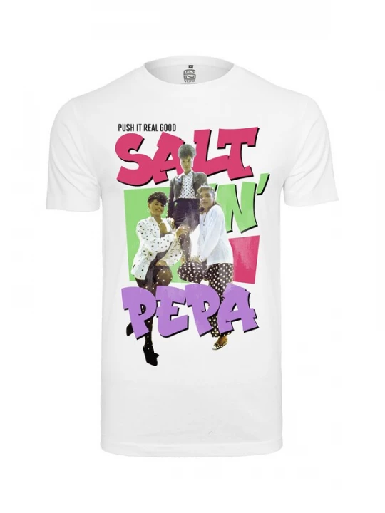 Foto van product Merchcode Shirt 'Ladies Salt N Pepa' lichtgroen / lichtlila / pink / wit