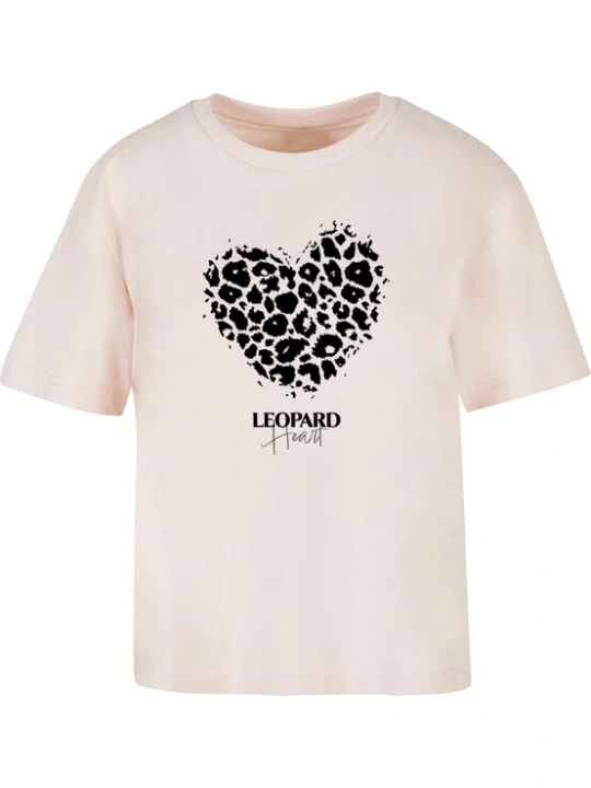 Foto van product Merchcode Shirt 'Leopard Heart' pastelroze / zwart