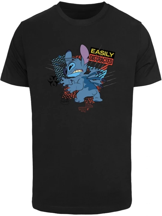Foto van product Merchcode Shirt 'Lilo & Stitch Easily Distracted' gemengde kleuren / zwart