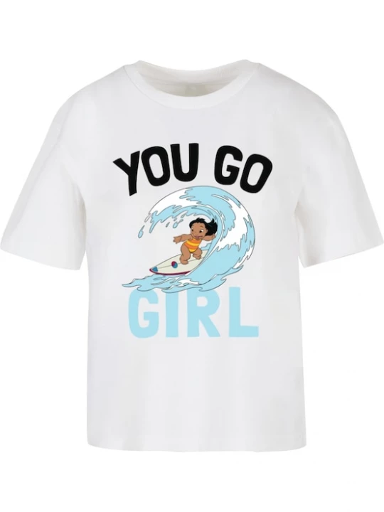 Foto van product Merchcode Shirt 'Lilo & Stitch You Go Girl' gemengde kleuren / wit