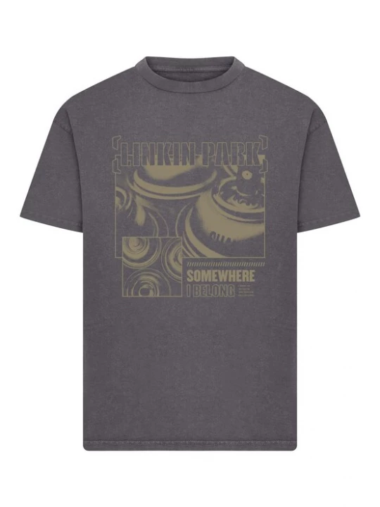 Foto van product Merchcode Shirt 'Linkin Park Somewhere I belong Vintage' grijs