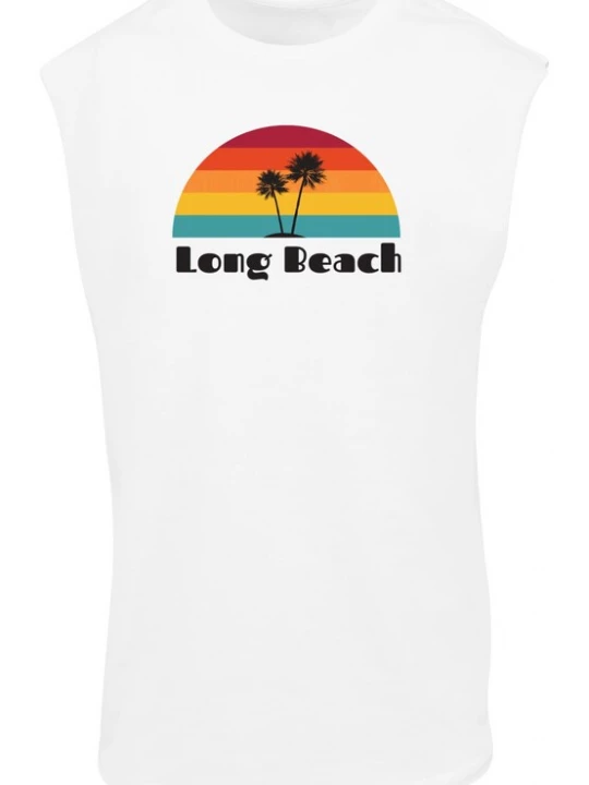 Foto van product Merchcode Shirt 'Long Beach' oranje / rood / zwart / wit