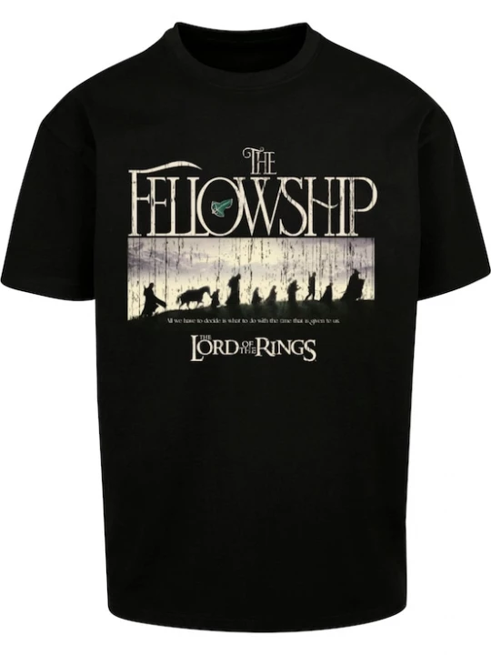 Foto van product Merchcode Shirt 'Lord of the Rings - Fellowship' mosterd / zwart