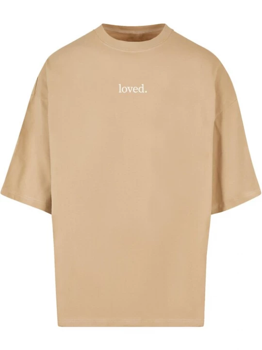 Foto van product Merchcode Shirt 'Love' donkerbeige / wit