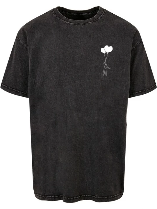 Foto van product Merchcode Shirt 'Love In The Air' grijs / zwart gemêleerd / wit