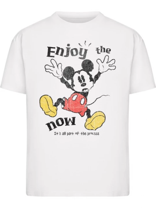 Foto van product Merchcode Shirt 'Mickey Mouse Enjoy The Now' geel / rood / zwart / wit