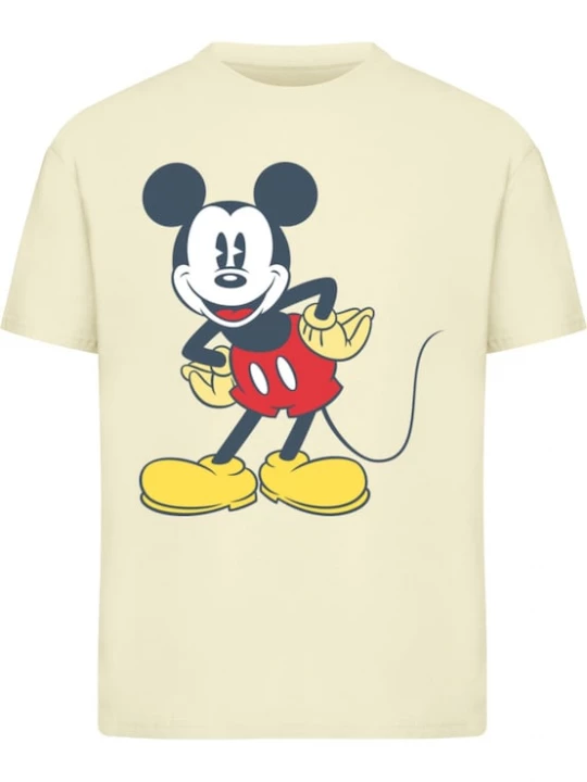 Foto van product Merchcode Shirt 'Mickey Vintage Pose' geel / lichtgeel / zwart / wit