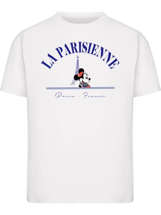 Foto van product Merchcode Shirt 'Minnie La Parisienne' blauw / rood / zwart / wit