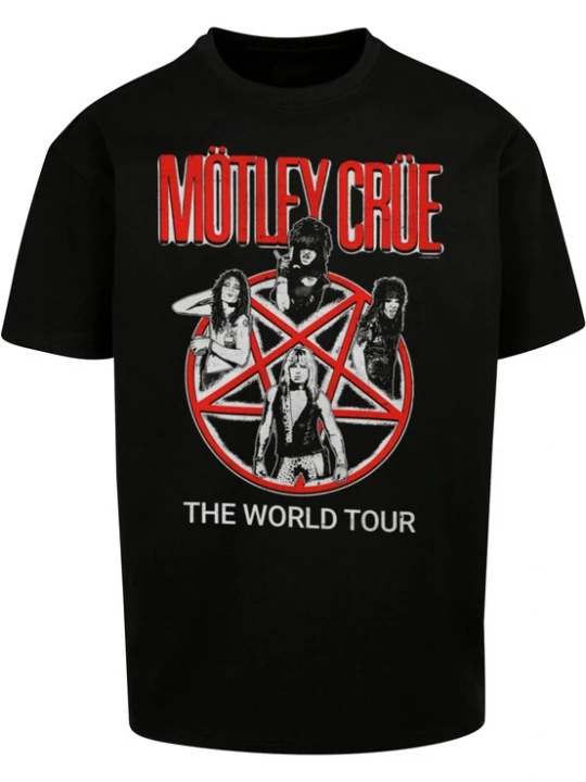 Foto van product Merchcode Shirt 'Motley Crue - Vintage World Tour' grijs / bloedrood / zwart
