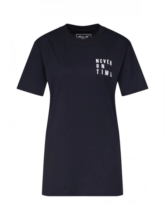 Foto van product Merchcode Shirt 'Never On Time' zwart / wit