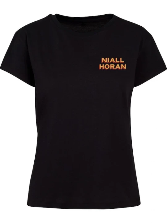 Foto van product Merchcode Shirt 'Niall Horan' geel / bloedrood / zwart