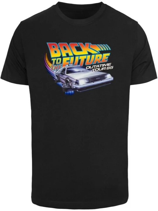 Foto van product Merchcode Shirt 'Outatime 85' azuur / pastellila / oranje / zwart