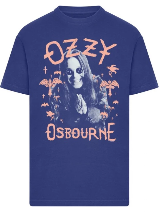 Foto van product Merchcode Shirt 'Ozzy Osbourne' indigo / koraal