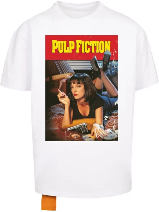 Foto van product Merchcode Shirt 'Pulp Fiction Poster' lichtbruin / bloedrood / zwart / wit