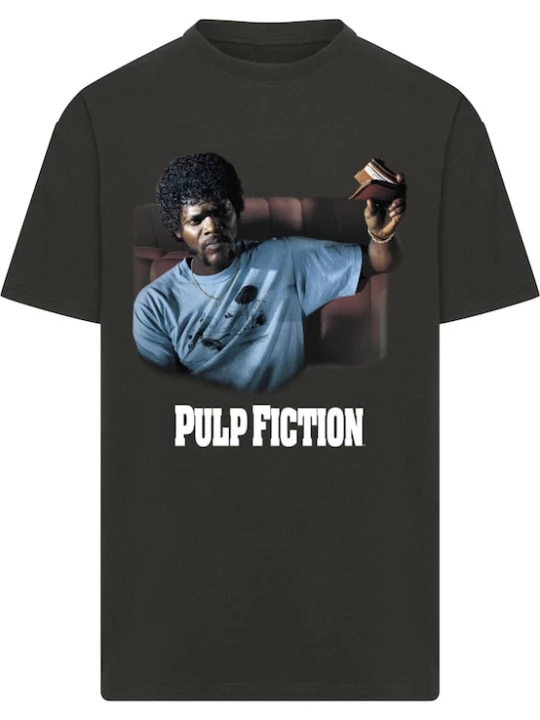 Foto van product Merchcode Shirt 'Pulp Fiction Wallet' lichtblauw / kastanjebruin / zwart / wit