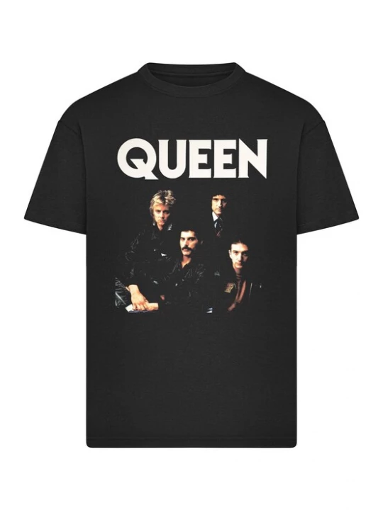 Foto van product Merchcode Shirt 'Queen' taupe / zwart / wit