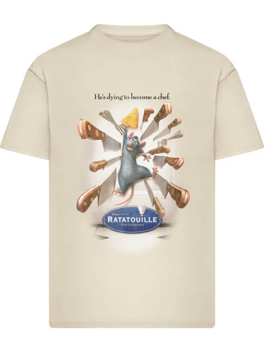 Foto van product Merchcode Shirt 'Ratatouille Poster' sand / blauw / bruin / geel