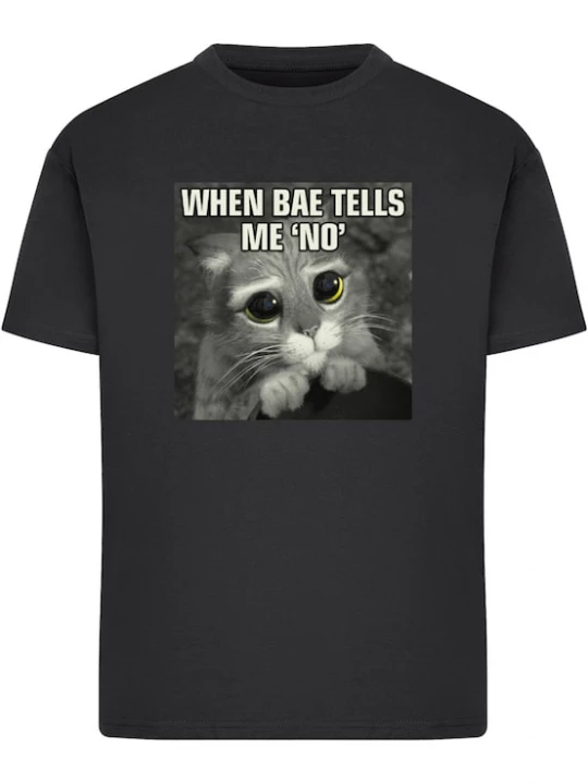 Foto van product Merchcode Shirt 'Shrek When Bae tells me no' zwart