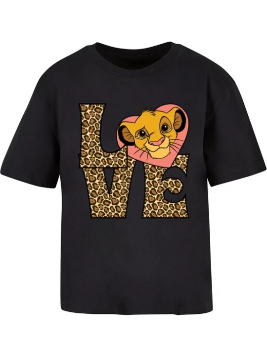 Foto van product Merchcode Shirt 'Simba Love' beige / bruin / lichtroze / zwart