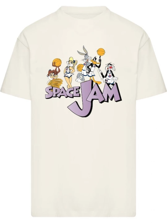 Foto van product Merchcode Shirt 'Space Jam Group' sand / donkergeel / grijs / lila