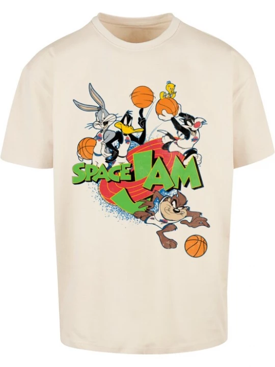 Foto van product Merchcode Shirt 'Space Jam Team' beige / oranje / rood / zwart