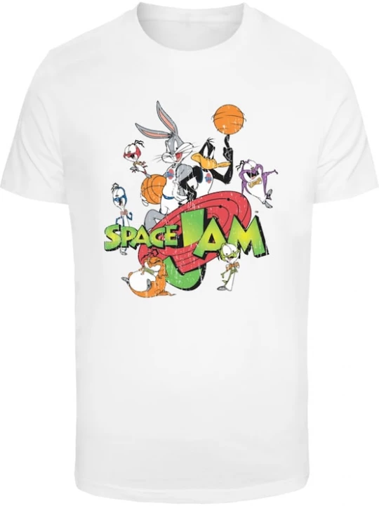 Foto van product Merchcode Shirt 'Space Jam Team' groen / oranje / zwart / wit
