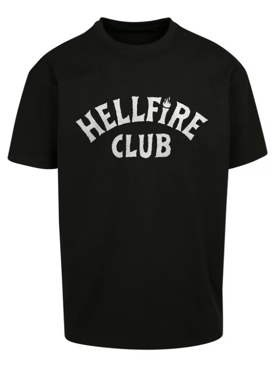 Foto van product Merchcode Shirt 'Stranger Things Hellfire Club' lichtgrijs / zwart