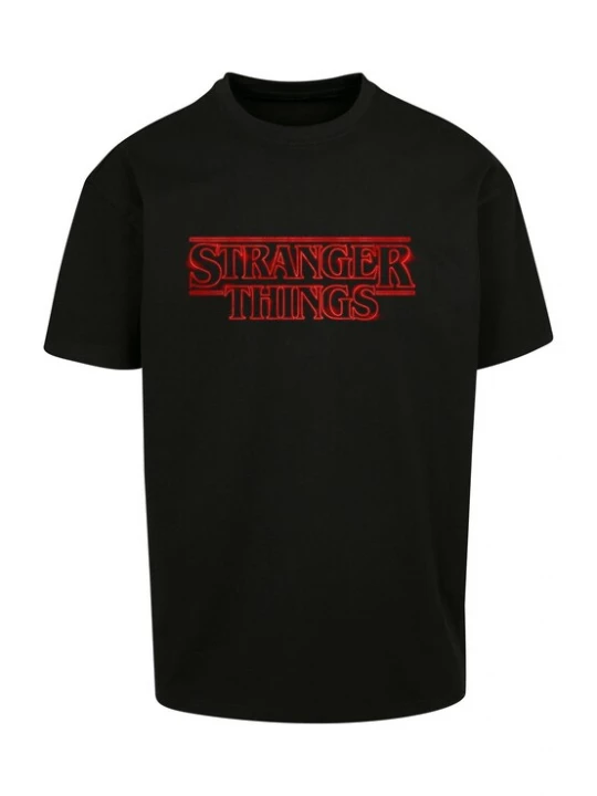 Foto van product Merchcode Shirt 'Stranger Things' knalrood / zwart