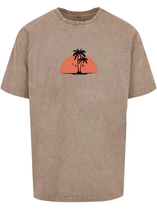 Foto van product Merchcode Shirt 'Summer - Beach' lichtbruin / oranje / zwart