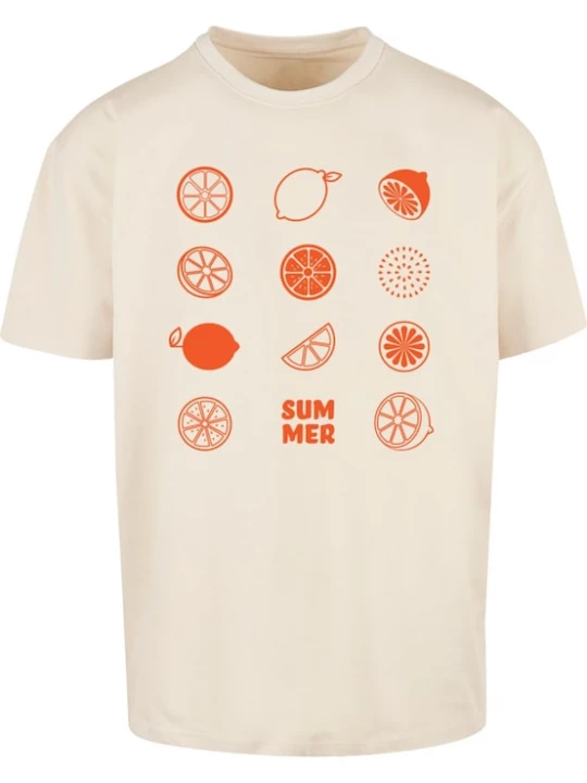Foto van product Merchcode Shirt 'Summer - Citrus' sand / oranjerood