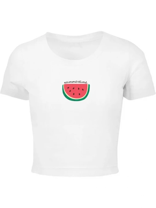 Foto van product Merchcode Shirt 'Summer - Summertime' jade groen / grenadine / zwart / wit