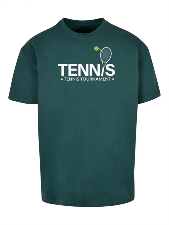 Foto van product Merchcode Shirt 'Tennis Racket' donkergroen / wit