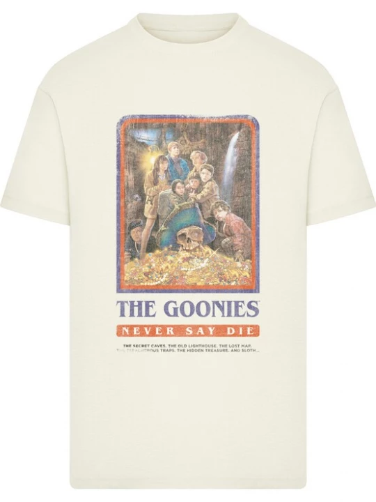 Foto van product Merchcode Shirt 'The Goonies' ivoor / kastanjebruin / geel / petrol