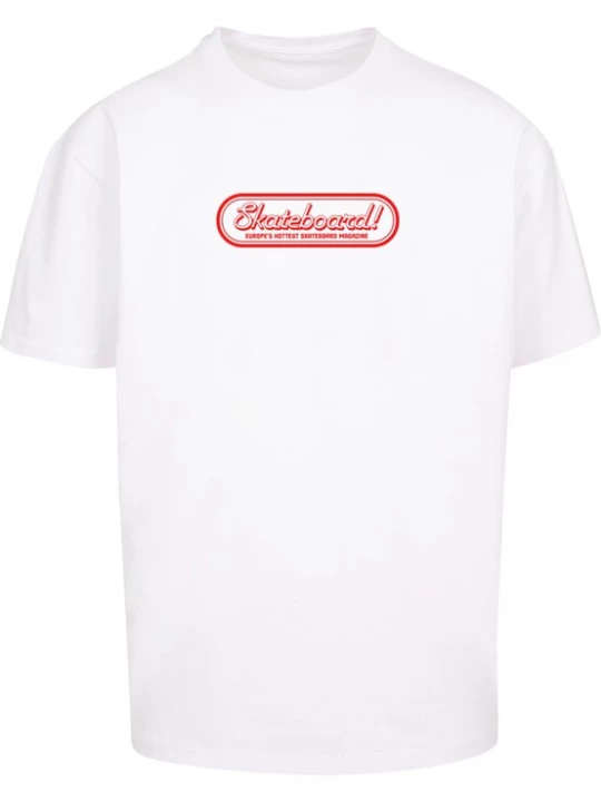 Foto van product Merchcode Shirt 'The Skateboard Magazin' rood / wit