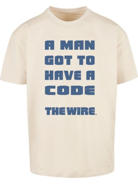 Foto van product Merchcode Shirt 'The Wire A Man' lichtbeige / marine