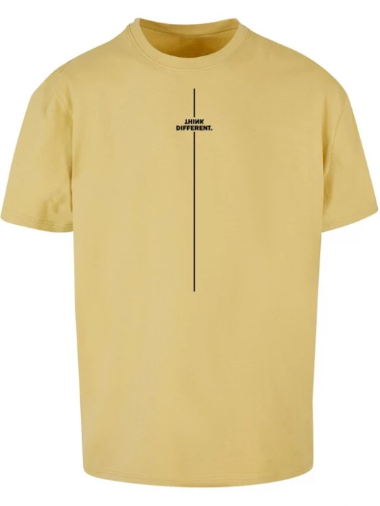 Foto van product Merchcode Shirt 'Think Different' geel / zwart