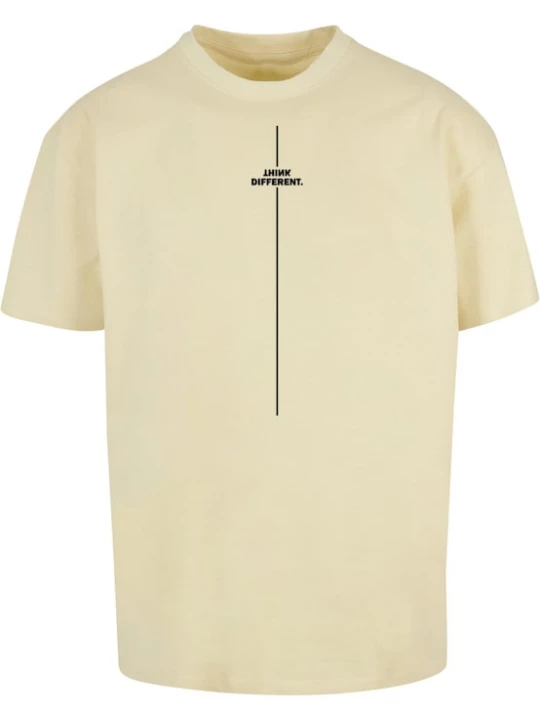Foto van product Merchcode Shirt 'Think Different' lichtgeel / zwart