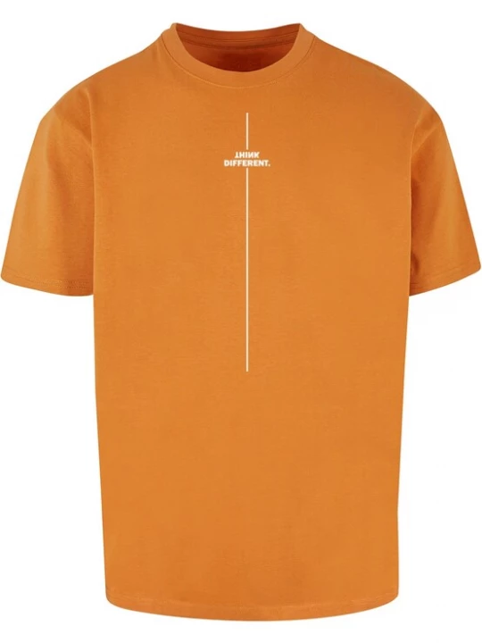 Foto van product Merchcode Shirt 'Think Different' oranje / wit