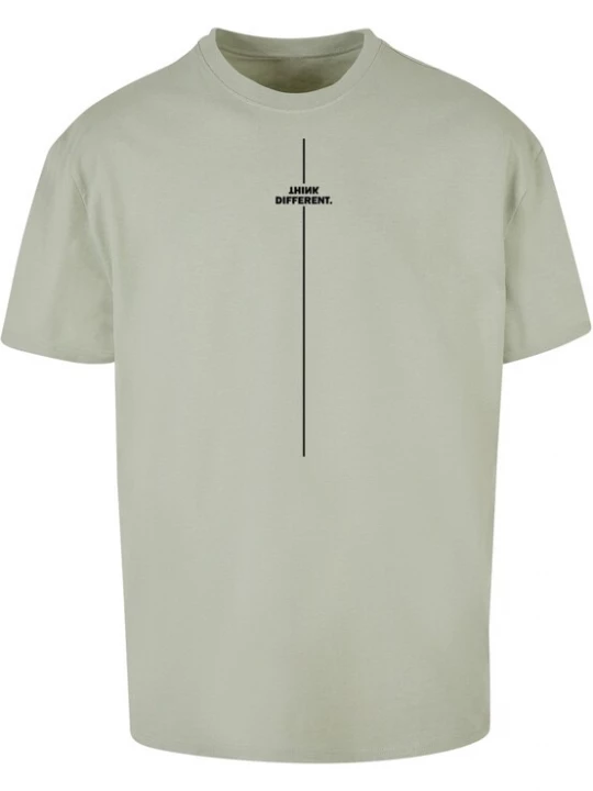 Foto van product Merchcode Shirt 'Think Different' pastelgroen / zwart