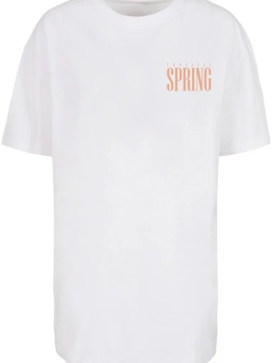 Foto van product Merchcode Shirt 'Tropical Spring' abrikoos / wit