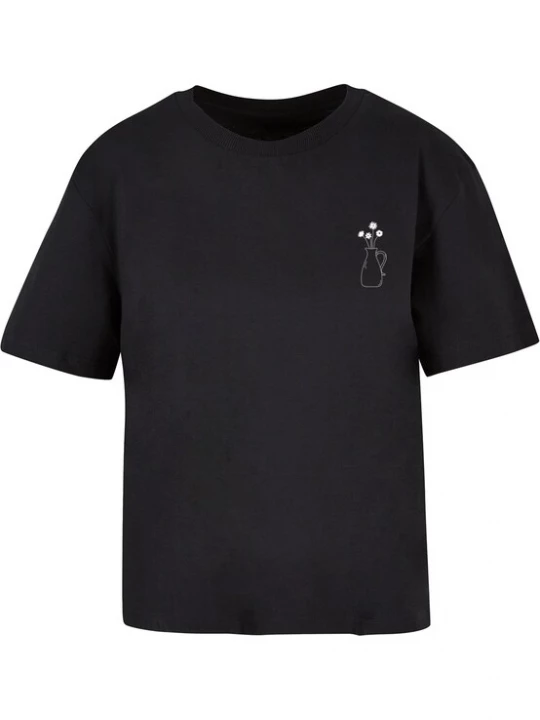 Foto van product Merchcode Shirt 'Vase And Flowers' zwart / wit